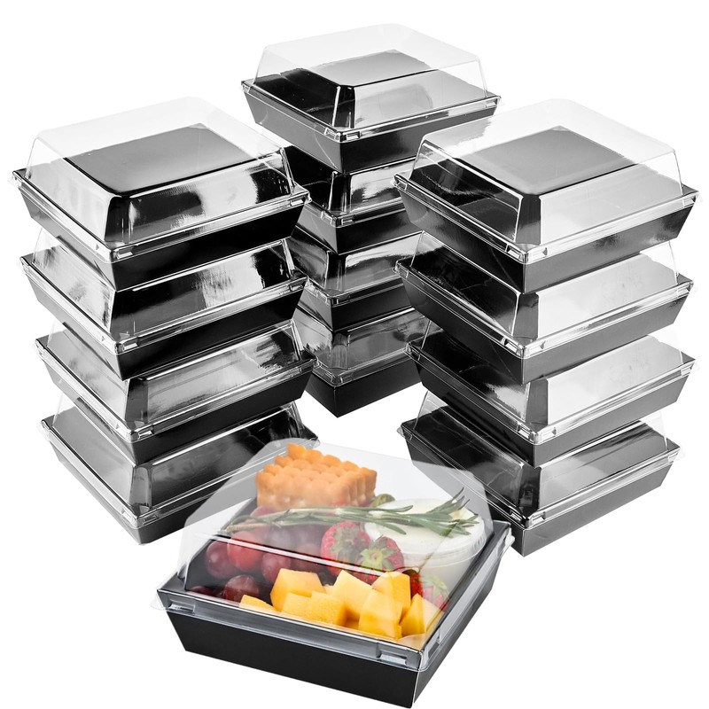 Ocmoiy Small Charcuterie Boxes with Clear Lids, To Go Paper