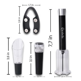 Seabella Air Pressure Pump Bottle Opener with Foil Cutter, Aerator Pourer, Vacuum Stopper, Easy Efficient Cork Remover, Corkscrew Bottle Opener