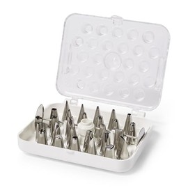 Ateco 29-Piece Plastic Decorating Tube Set with Hinged Storage Box