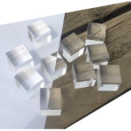 10 Pcs 3/4" x 3/4" x 3/4" Clear Acrylic Square Cubes Blocks - All Sides Polished, Plexiglass Plastic Cube Rod Peg