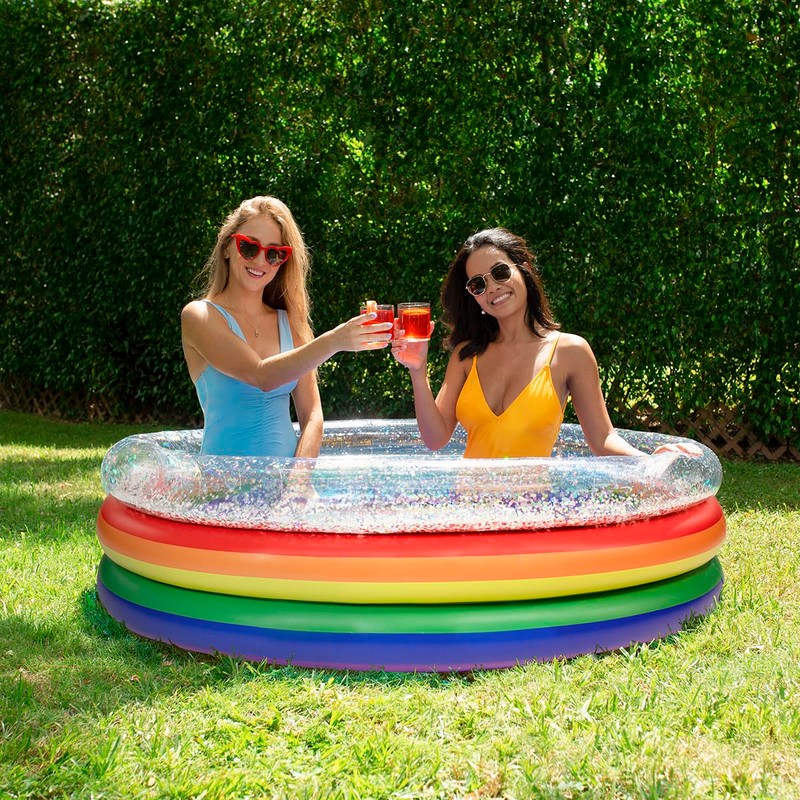 Poolcandy Inflatable Sunning Pools for up to 3 Adults (Rainbow