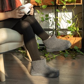 RockDove Women's Cloudwrap Sherpa Fleece Bootie, Size 9 US Women, Dark Grey