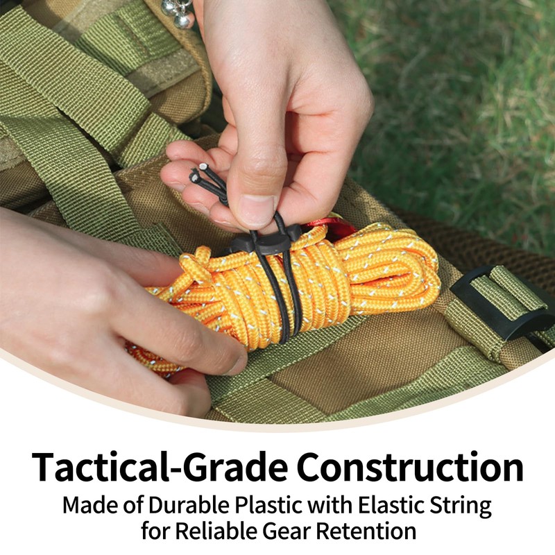 YAFIYGI 8Pcs Web Dominator Molle Strap Keepers with Elastic String