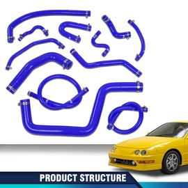 PIT66 Blue Silicone Radiator Hose Kit Compatible with Honda/Acura Integra DC4 DB7 RS LS GS SE with B18B1 Engine 1994-2001