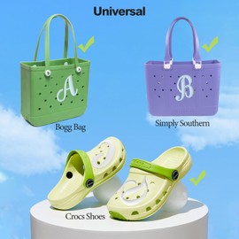 HMGES Letter Charms for Bogg Bag/Simply Southern Universal,Decorative Alphabet Insert Accessories for Bogg Rubber Beach Tote Bag,DIY Your Name Initials or Word on Your Bogg Bag-S