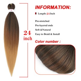 Beyond Beauty Braiding Hair pre stretched, Braids Synthetic Fiber Ombre Yaki Texture, Natural Easy Twist Braids Crochet Hair Hot Water Setting hair extensions