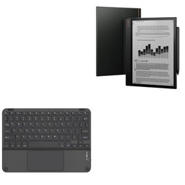 BoxWave Keyboard Compatible with Boox Note Air3 Tablet (10.3 in) - SlimKeys Bluetooth Keyboard with Trackpad, Portable Slim TouchPad - Jet Black