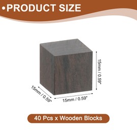 sourcing map 40 Pcs Wooden Blocks, 0.59 Inch Unfinished Wooden Blocks for Crafts Small Blank Wooden Blocks Wood Square Blocks for Arts Crafts and DIY Decor, Purple Sandalwood