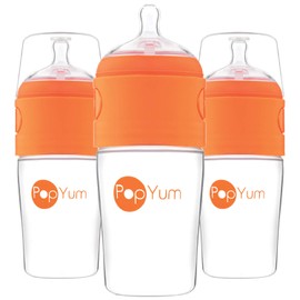 PopYum - Biberón anticólicos para bebé para preparar, mezclar y administrar fórmula, 260 ml, paquete de 3 unidades