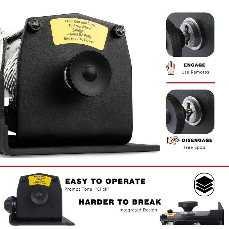 12V 3000LBS Steel Wire Electric Winch