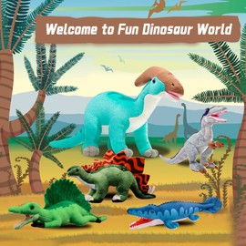 lilizzhoumax Parasaurolophus Plush Toy, 39 cm/15 Inches, Simulated Animal Parasaurolophus Plush Toy, Kawaii Dinosaur Cuddly Toy, Realistic Dinosaur Toy for Wild Animals, Gift for Children