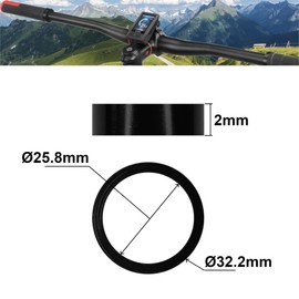 cyclingcolors Bicycle Ahead Stem Spacer Distance Rings Aluminium MTB Road Bike Spacers Headset Handlebar Headset Spacer Black 1 Inch 2 mm