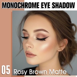QIDSTERS Rosy Brown Matte Single Eyeshadow, Lightweight Blendable Mini Eye Shadow for Older Women, Monochrome Eyeshadow Palette Makeup Pigmented Waterproof, Vegan & Cruelty-Free, 05