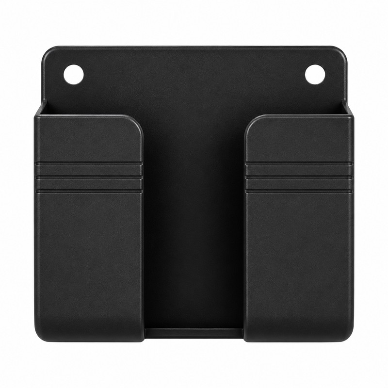 Wall-Mounted Storage Box for Remote & Phone – Punch-Free Black