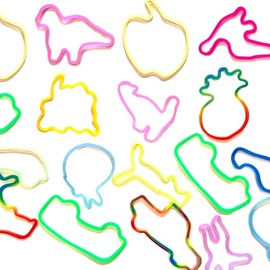 Wexbi home Mega Assortment Fun Bandz - Silicone Bandz Bracelets in a Variety of Vibrant Colors and Fun Shapes, Fun Silly Toy for Children (72pc)