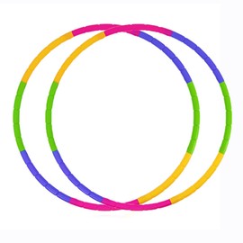 2 Pack Kids Hula Hoops 70cm – Detachable Exercise Hoops with Bamboo-Style Grip, Safe PE Plastic, Adjustable Weight, Fun Indoor & Outdoor Toy for Children Ages 4–15