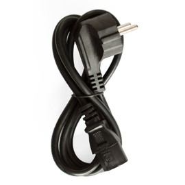 PeakTech Power Cable - IEC Cable with Protective Contact Angled to IEC Plug C13 - Length 1.5 m - 2 m - 250 V AC - VDE/ÖVE, PCs and TV/Audio, 1 Piece, Black, NK/EU-ST