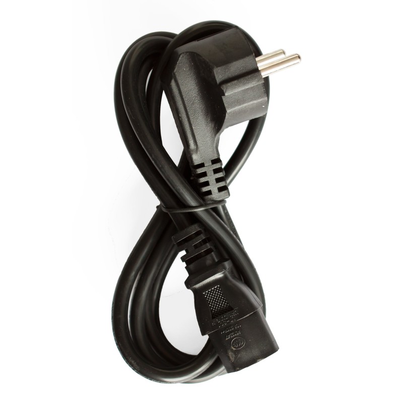 PeakTech Power Cable - IEC Cable with Protective Contact Angled