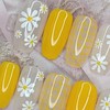 Yellow flower handmade nail tips - lipstick / 옐로우 플라워