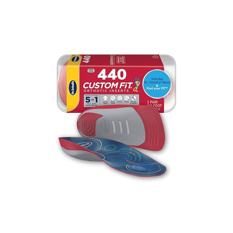 Dr. Scholl's Insertos ortopédicos de ajuste personalizado, CF 440, rojo