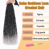ZRQ 9 Packs Goddess Fauxs Locs Crochet Hair 24 Inch