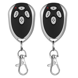 Kingdder 2 Pcs 4 Channels Gate Opener Remote Compatible with Aleko LM123 433.92mhz Garage Door Remote Control Transmitter with Keychain for a Variety of Doors, Easy Programming