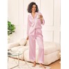 Ekouaer Womens Silk Satin Pajama Sets 2 Piece Sleepwear Pjs
