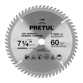 Pretul ST-760P, Disco sierra 7-1/4" para madera 60 dientes centro 5/8"