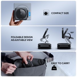 Wireless Charger, Hinyx Mag-safe Charger, Magnetic Foldable Travel Charger, 3 in 1 Wireless Charging Station for iPhone15/14/13/Air Pods 3/2/Apple iWatch Series Ultra2/S2-S9,(with QC 3.0 Adapter)