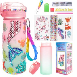 DAQI Diamond Painting Kit de Agua, Kit de Manualidades para Niña, Kit de Botellas de Agua con DIY Pegatinas de Diamantes, Regalo para Niña de 6 8 9 10 11 12 Años (Sirena)