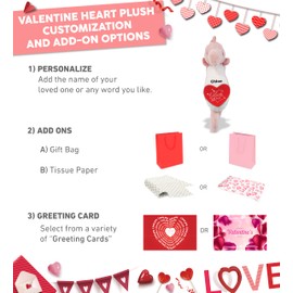 DolliBu I Love You Valentine Plush Super Soft Rose Seahorse - Cute Stuffed Animal with Red Heart and Name Personalization Gift for Valentines Day, Birthday, Anniversary, Romantic Date - 12 Inches