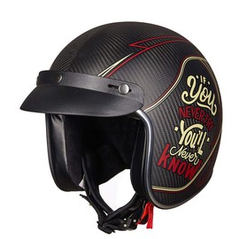 VCOROS Helmet Peak Shield Open Face Retro Motorcycle Helmet Sun Shade Protector Black Shield（Black