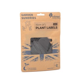 etree 50 x Plastic Plant Labels Black 4"