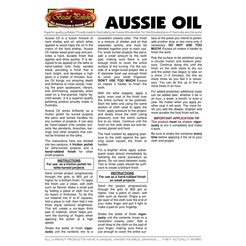 U-Beaut Polishes PKSWAUS2 Aussie Oil (2 oz.)