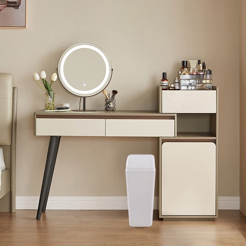 Vababa 1 Pack 3 Gallon Plastic Swing Top Trash Can,