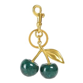 FURQNG Key Chains Women Cute Cherry Keychain - Cherry Charm for Handbags, Purse, Bag, Car - Cherry Accessories Silver-Pink