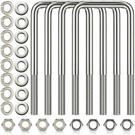 4 Pcs Hotop 304 Stainless Steel Square U-Bolt Boat Trailer U-Bolts with Washers and Nuts l Heavy Duty U Bolt for Sailboat Trailer Automobiles Industrial Part (1/2 D x 3 1/16 W x 7 5/16 Inch)