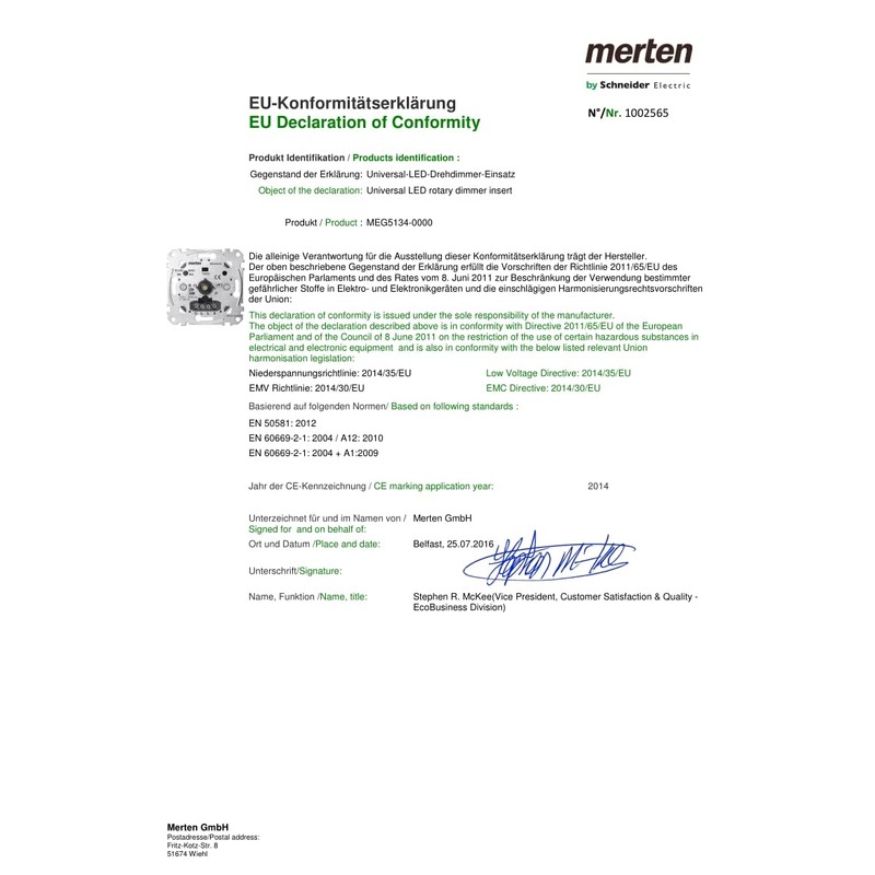 Merten MEG5134-0000 LED Dimmer Switch