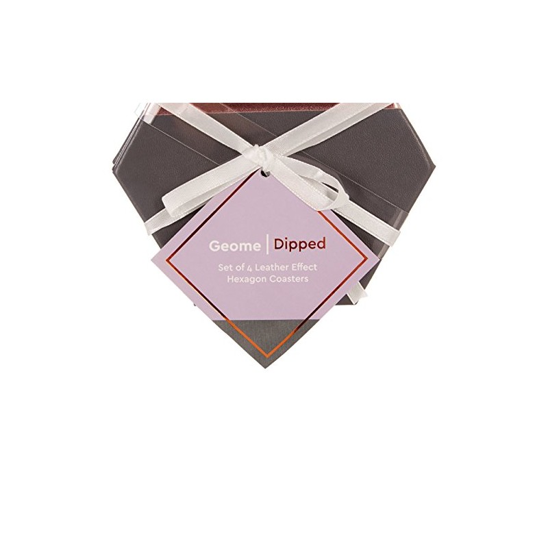 Premier Housewares 1203661 Coasters, Cardboard, PU-Polyurethane, Grey And Rose Gold,
