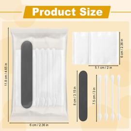 Hotel Vanity Kit Individually Wrapped Bulk Travel Cleaning Kit for Hotels Disposable Travel Size Hotel Hospitality Supplies Hygiene Kits for Homeless in Bulk Square Cotton (200)