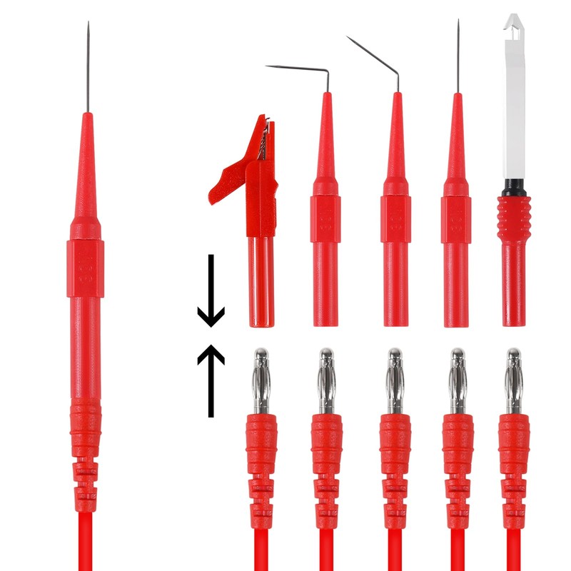 30PCS Back Probe Kit, Banana Plug to Copper Alligator Clip