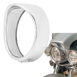 Cyreedom 7'' Headlight Trim Ring Headlight Visor Motorcycle Headlamp Ring Cover fit for Harley Road King Heritage Softail Touring Electra Glide (Chrome)