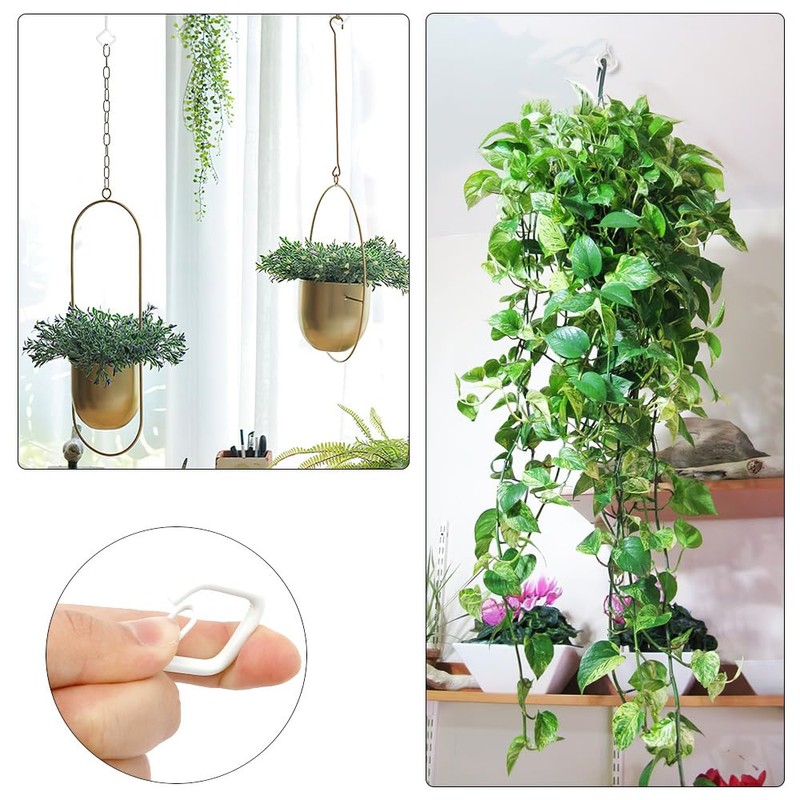 Screw Hooks, 20 Pieces White Screw Hooks, Ceiling Hooks, Wall