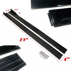 SDeelCase 79" Gloss Black Side Skirt Splitter Flat Under Body Extension Lip For Subaru..
