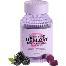 Digestive & Gut Health Gummies – 2 Clinically Studied Probiotics with Prebiotic, Vegetarian, Gluten-Free, Non-GMO, Blackberry Flavor, 60 Count