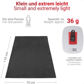 Siegvoll Mini Picknickdecke Ultraleicht ultradünne tragbare Stranddecke, Outdoor Decke für Strand, Picknick, Camping und Wandern 70 x 110 cm (Schwarz)