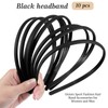 HJZHII 10 Pcs Plastic Headband, Black Non-Slip Headbands for Women