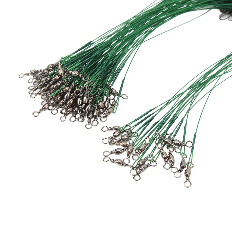 Fishing Wire Leader, Swivels Snap 100PCS Protective Fishing Leader for