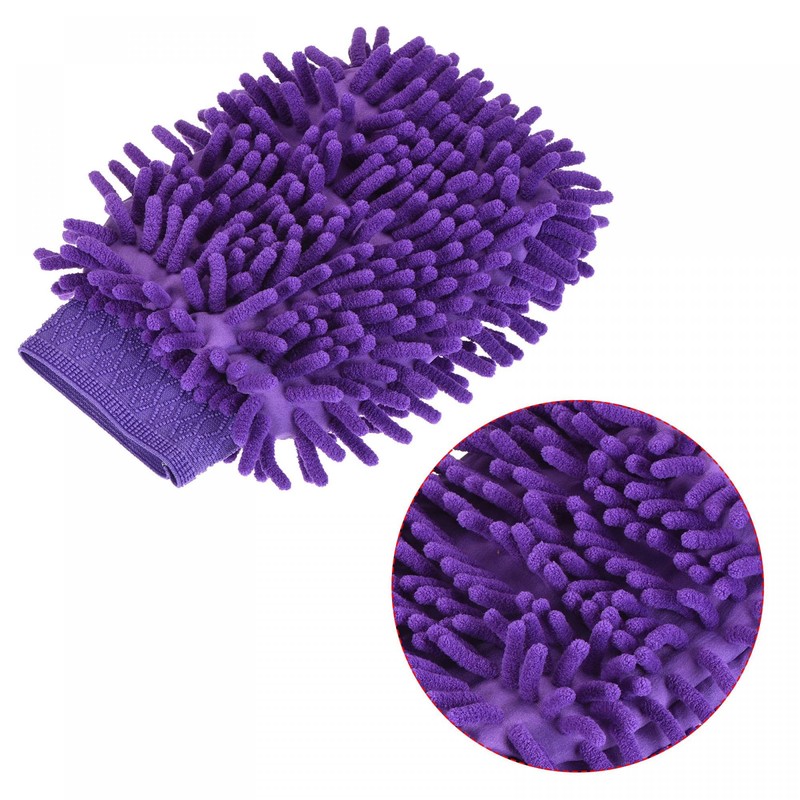 sourcing map Microfiber Soft Chenille Wash Mitten Double Sided Dusting