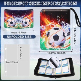TZQFROCE Trading Cards Album Football 50 Pages 400 Football Cards Scrapbook for Football Cards Album Trading Cards Album Football Scrapbook Football Cards for Various Cards